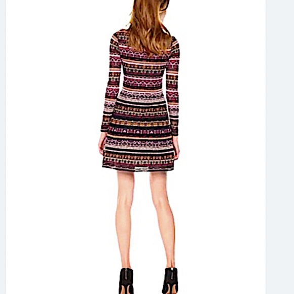 Missoni Metallic Patterned Fit-&-Flare Long Sleeve Dress - Picture 8 of 14